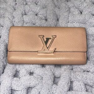 Louis Vuitton Pink & Silver Leather Wallet